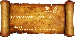 Mendelsohn Cecília névjegykártya